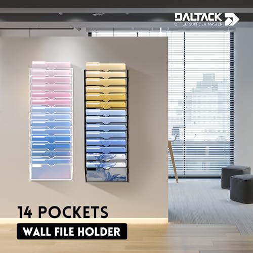 Wall File Organizer 14 Tier Hanging Mail Organizer Black 2 Pack k7
