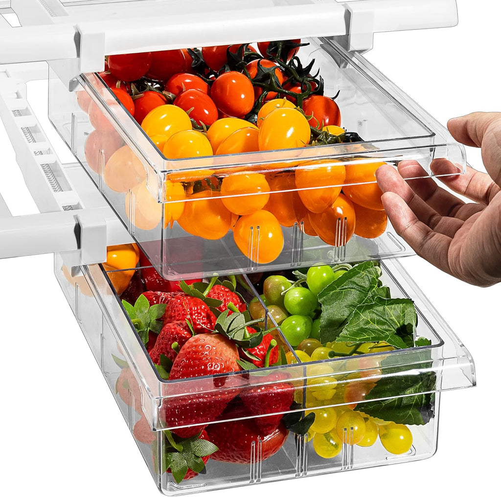 Fridge Organizer Drawers and Stackable Bins a7