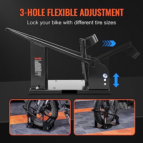 Motorcycle Wheel Chock, 1800 lbs Capacity, Heavy-Duty Steel Stand with 3 Adjustable Holes k7p