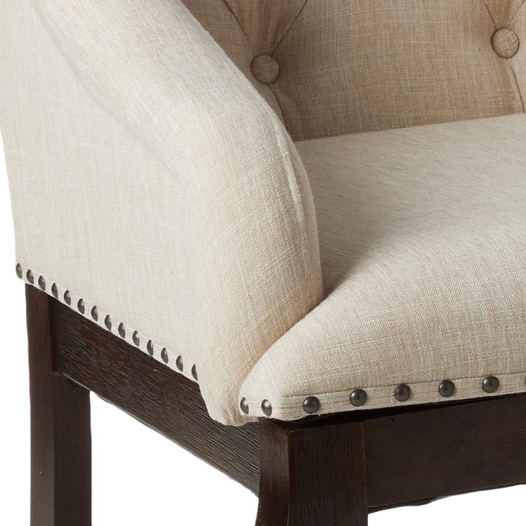 Arm Chairs with Button Tufting and Nailhead Trim Set of 2 k7m