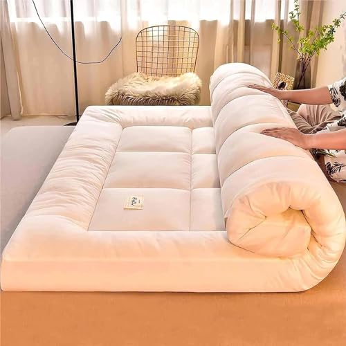Japanese Floor Mattress Extra Thick Foldable Floor Mattress, Futon Bed Roll Up Mat for Comfortable Sleeping - Space-Saving and Portable Mat