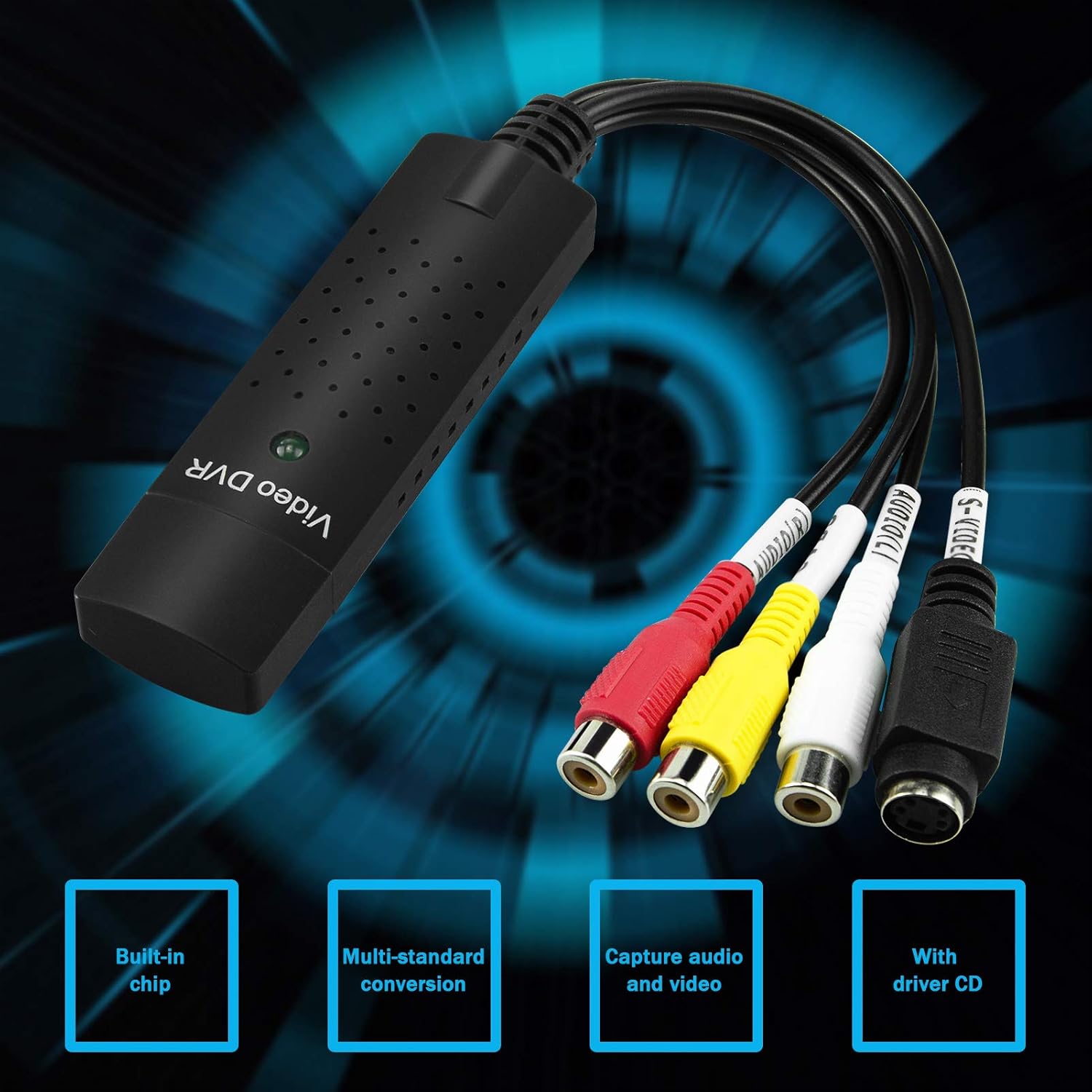 USB Video Capture Card Converter for VHS to Digital k7