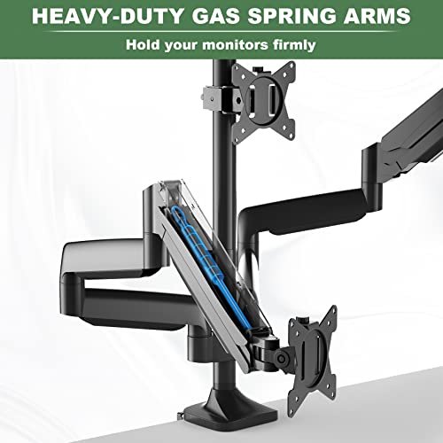 Triple Monitor Desk Mount for Three Flat or Curved Screens up to 27 inch, VESA 100x100mm k7