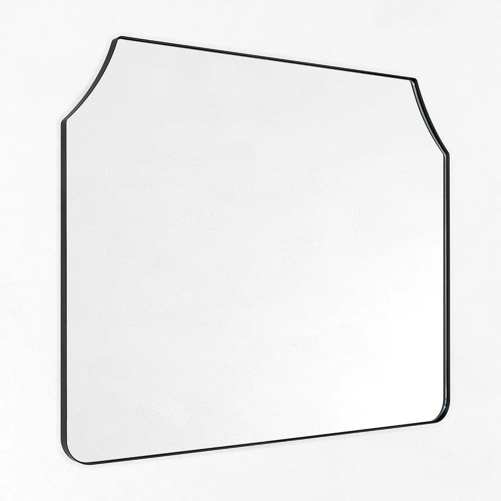 Large Black Arched Mantel Mirror 32x40 k7