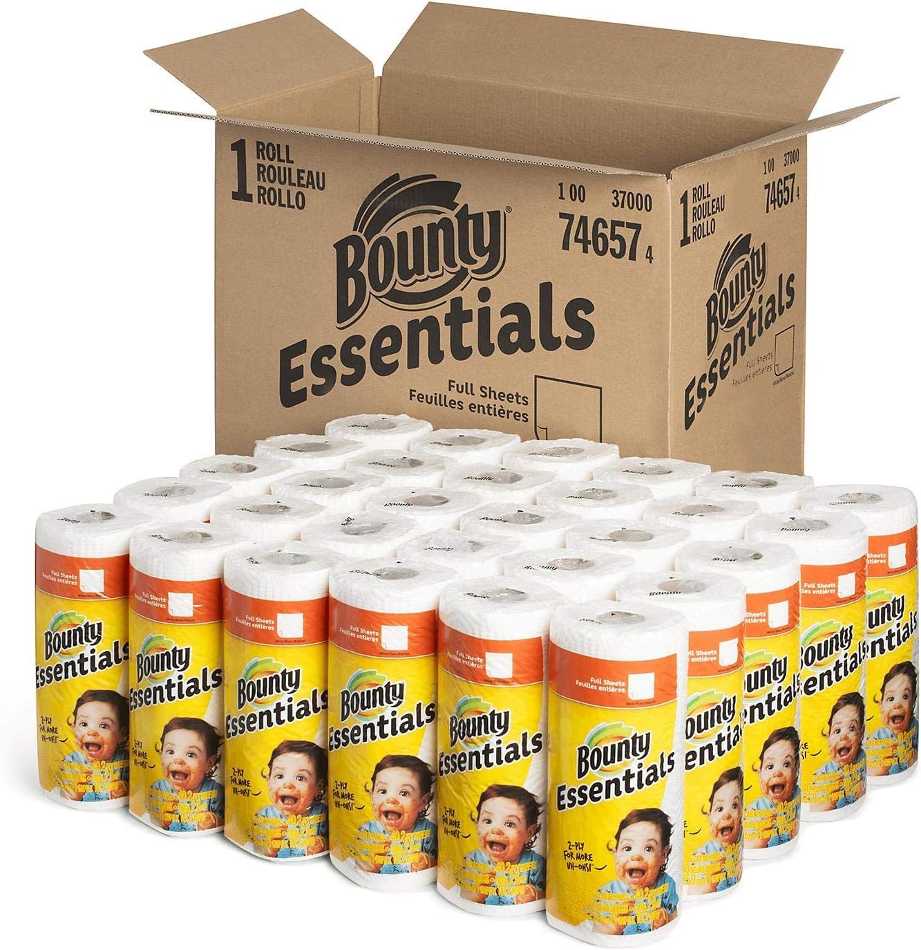 Bounty 95028CT Perforated Towel Rolls, 2-Ply, White, 11 x 10 1/5, 40 Sheets/Roll, 30 Rl/Ctn