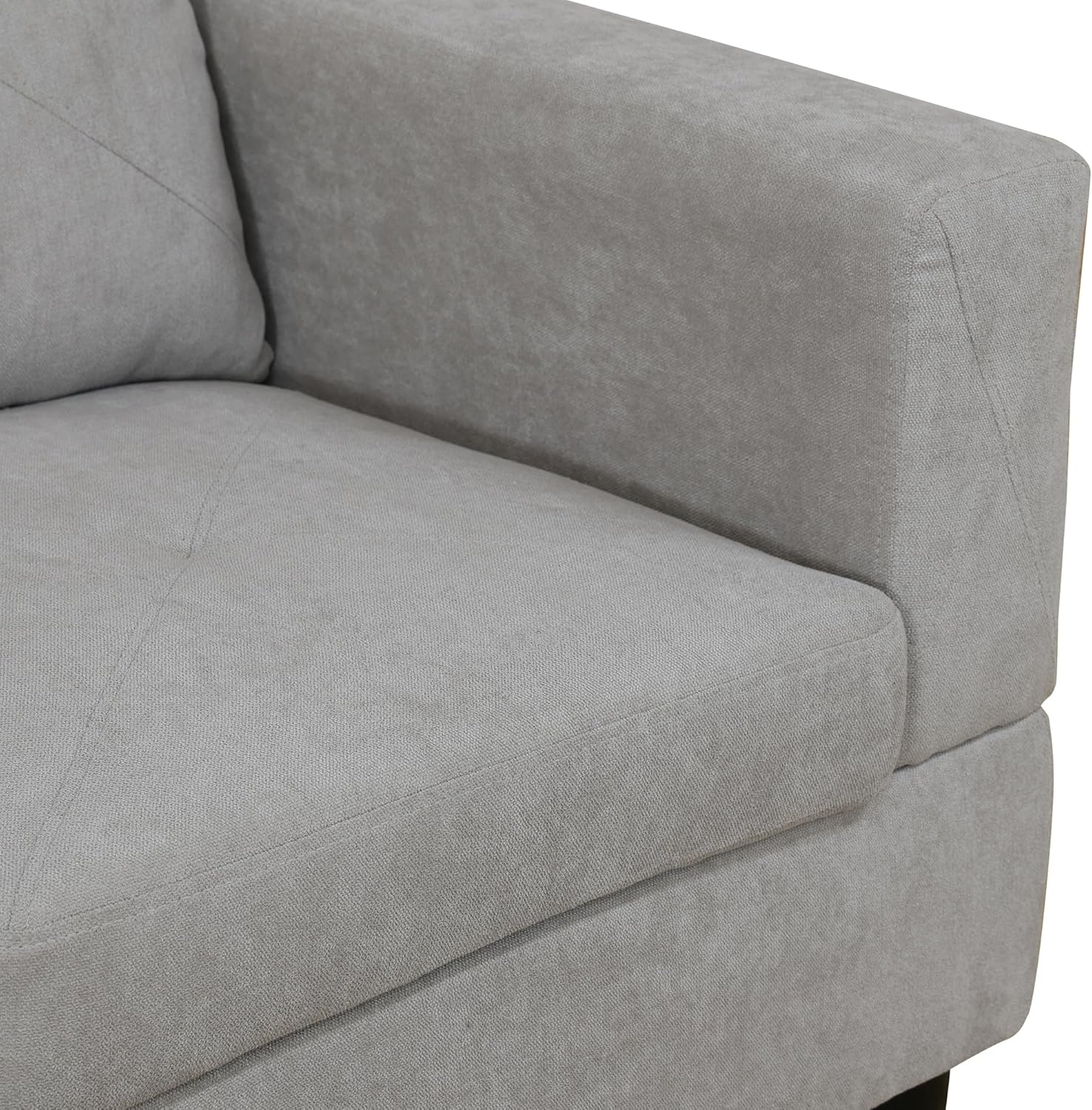 L-Shaped Corner Sofa with Left Chaise & Storage Ottoman k7m
