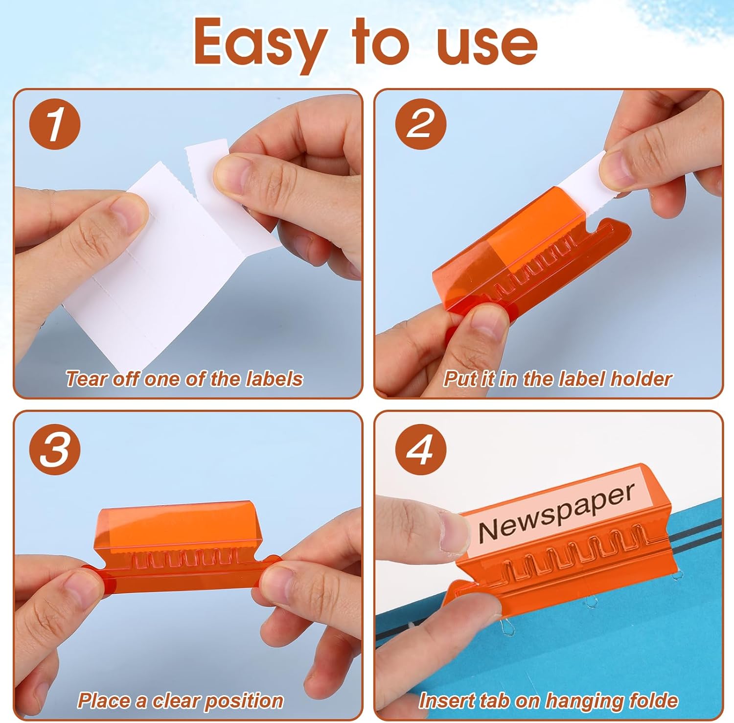 File Folder Labels Plastic Tabs Organizer 4-Inch k7