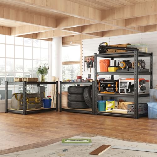 Heavy Duty Garage Shelving 5-Tier Adjustable Metal Storage Rack 72.1" H 2 Pack q7m