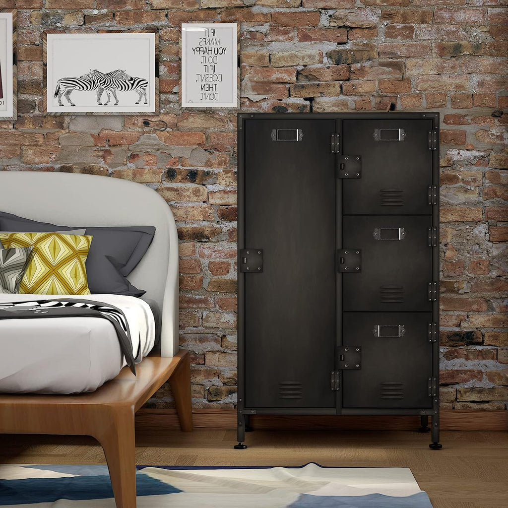 Metal Locker Storage Cabinet 4 Door Steel Wardrobe k7