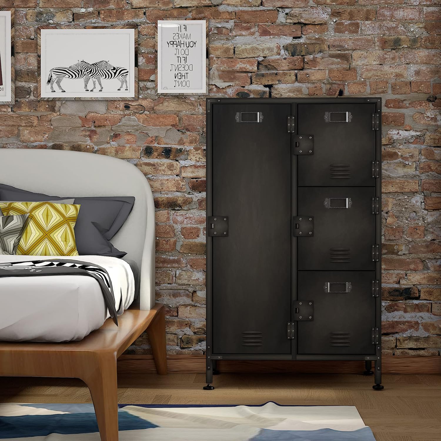 Metal Locker Storage Cabinet 4 Door Steel Wardrobe k7