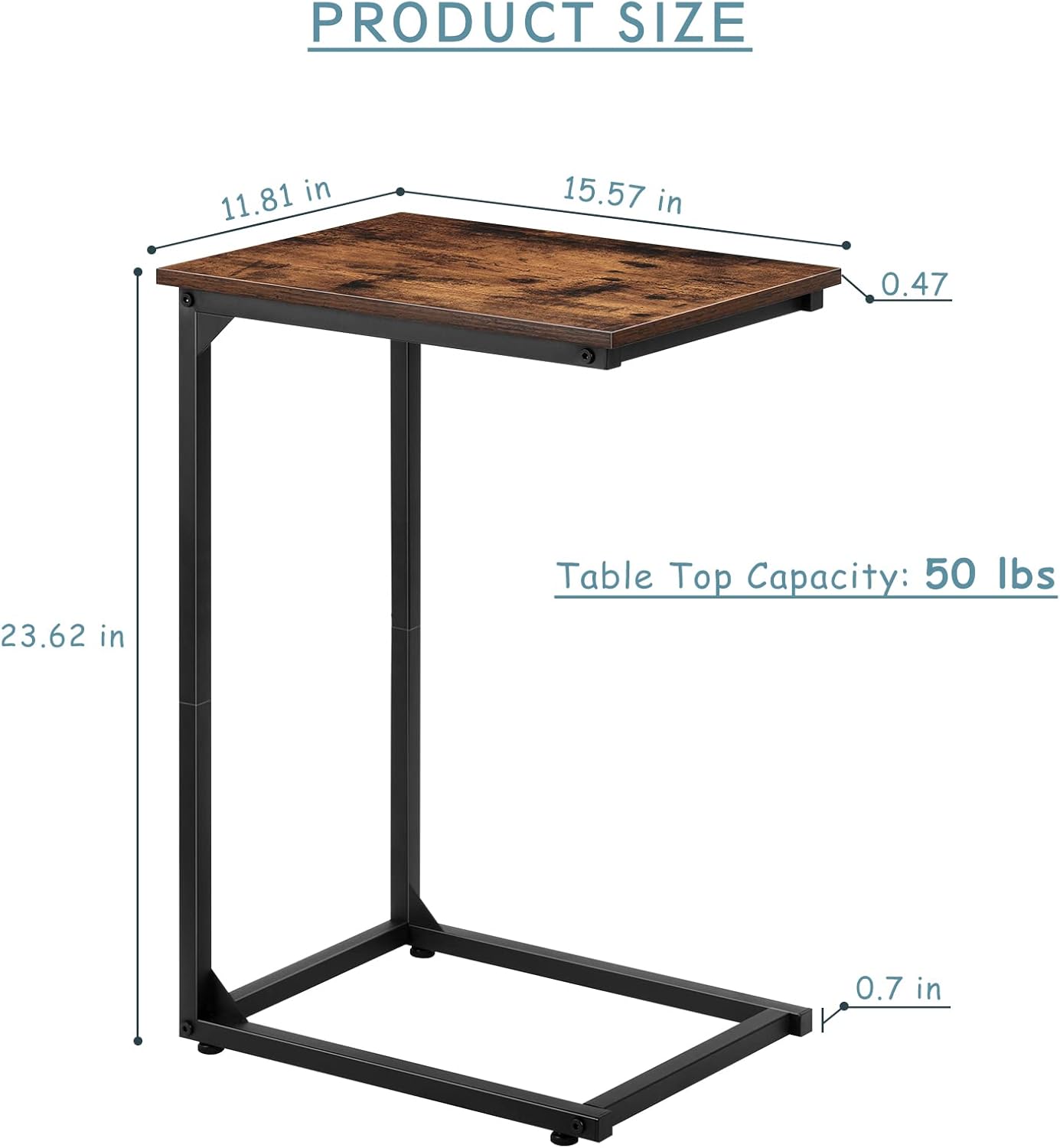 C Shaped Side Table Set of 2 for Sofa and Living Room k7