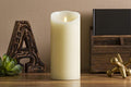 Luminara Flickering Flameless Ivory 6.5" Pillar Candle - Warm LED Light Flame - 2 AA Battery Operated Decor for Dining Room Table Centerpieces, Fireplace Mantel, Dinner Party, Reception