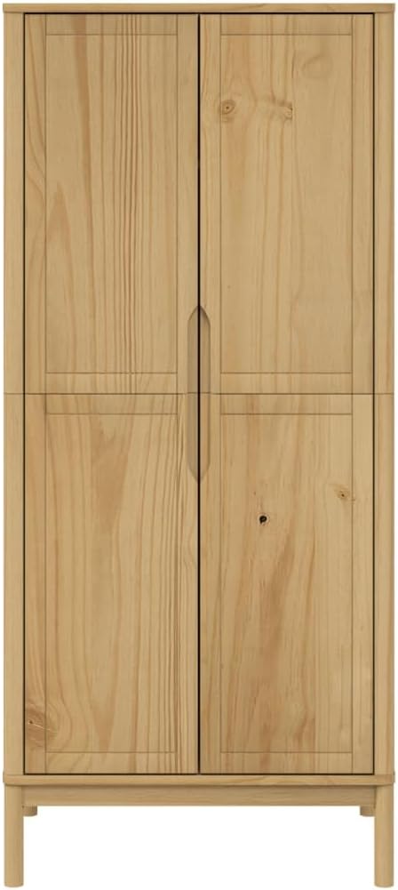 Wardrobe Solid Pine Wood Wax Brown 30.3x20.9x67.3 inches k7m