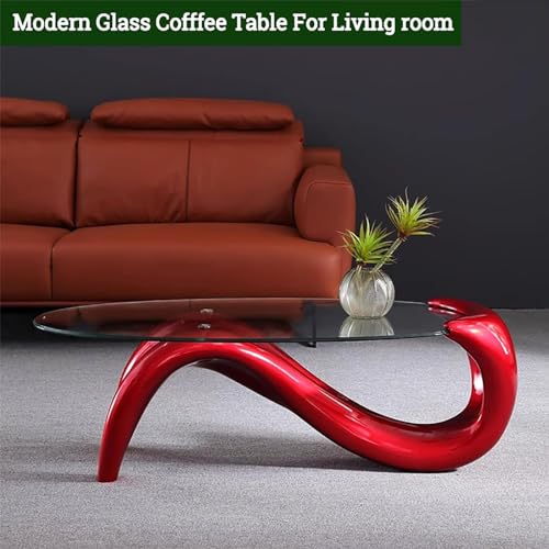 Oval Glass Coffee Table for Living Room Modern Center Table a7