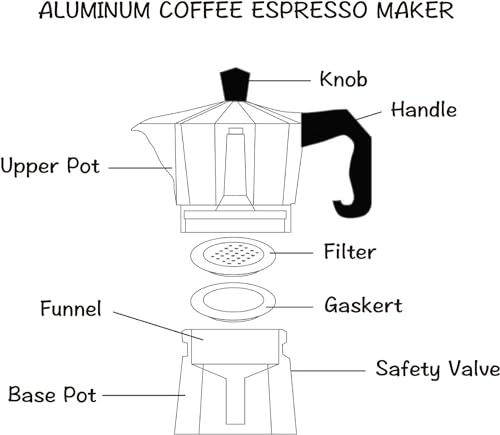 Moka Pot Stovetop Espresso Maker 3 Cup Silver a7