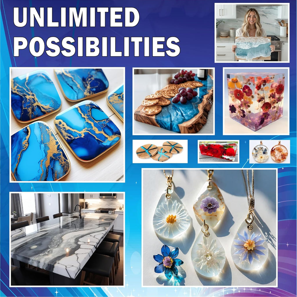 Epoxy Resin 80 oz Kit for Craft Art Casting, Clear Non-Toxic k7