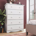 Palace Imports 100% Solid Wood 5-Drawer Chest with Metal or Wooden Knobs Honey Pine Stained Light Wood