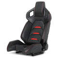 MoNiBloom Universal PVC Bucket Style Reclinable Sport PU Leather Simulator Racing Seat with Adjustable Lock Slide Red
