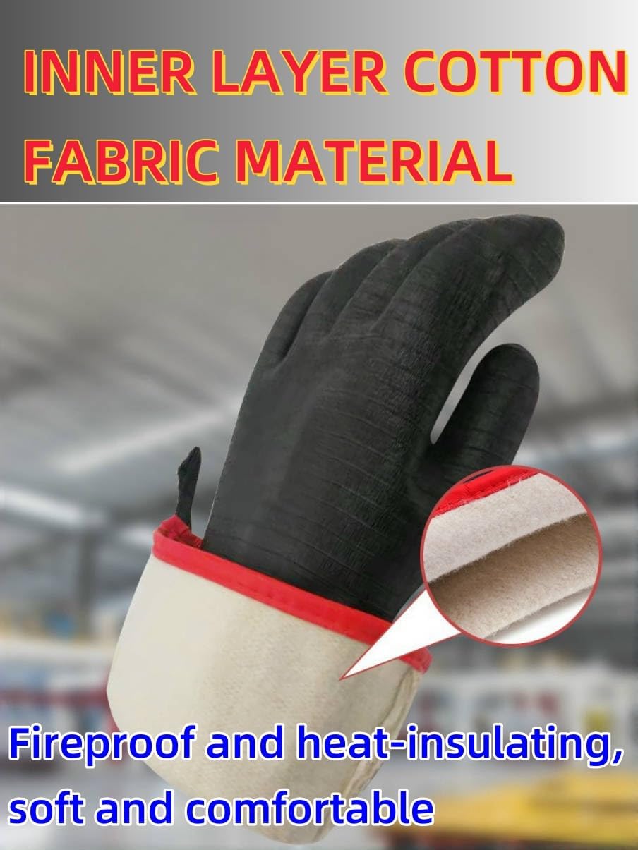 Extreme Heat Resistant Grill Gloves, Waterproof Long Sleeve, Fireproof Oil Resistant Neoprene 18 Inch k7