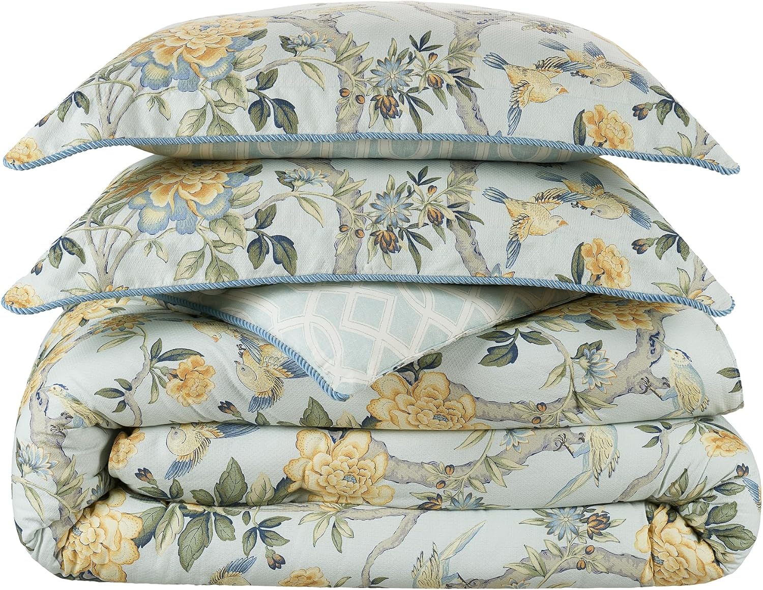 4 Piece Cotton Comforter Set Queen Blue k7m