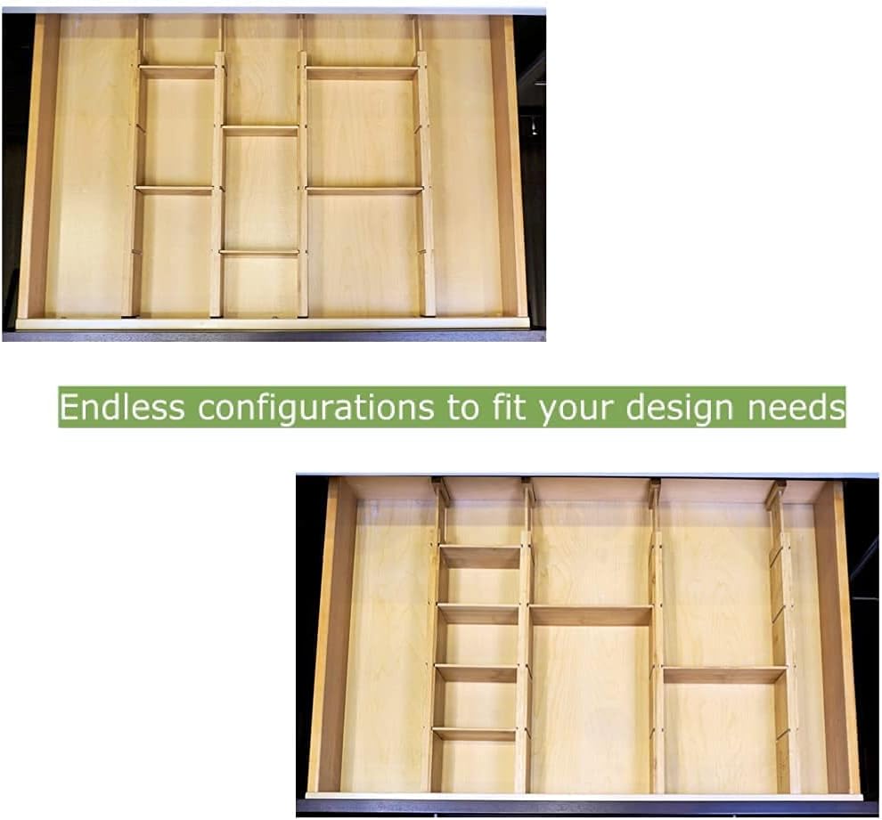 Bamboo Drawer Dividers 9 Inserts 4 Pack k7m