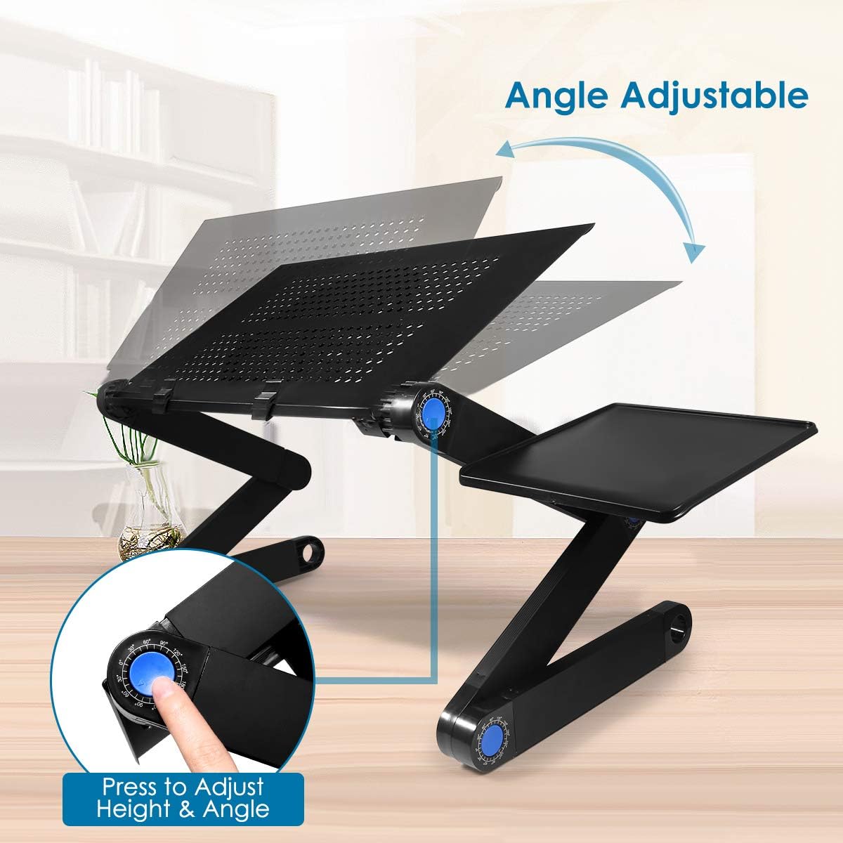 Foldable Aluminum Laptop Desk with Cooling Fan m7
