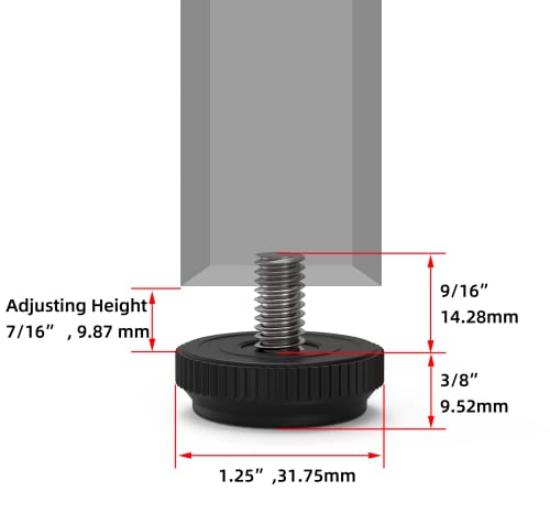5/16-18 Stainless Steel Adjustable Furniture Leveling Feet Screw-in Glide Levelers k7q