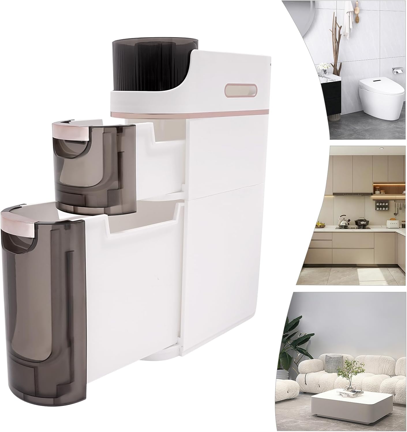 Bathroom Tall Narrow Storage Cabinet with Drawers a7