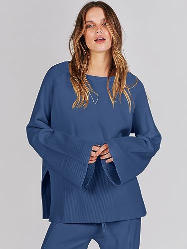Cozy Knit Sweater and Wide Leg Pant Lounge Set 2 Piece Outfit k7