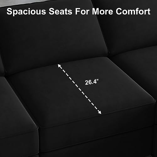 Modular Sectional Sofa with Storage U Shaped Couch Reversible Chaise Ottoman Velvet k7