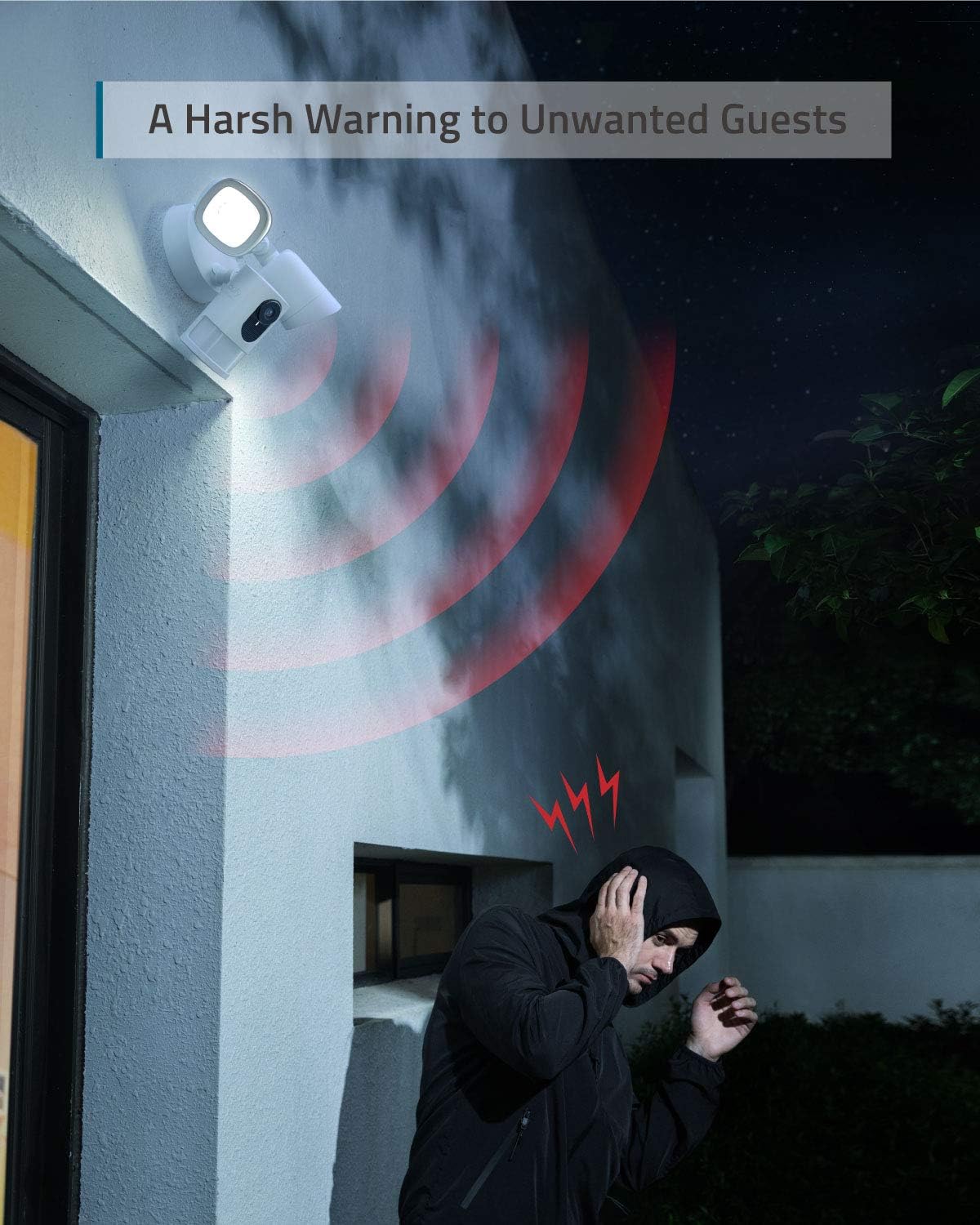 Floodlight Camera 1080p Weatherproof AI k7m