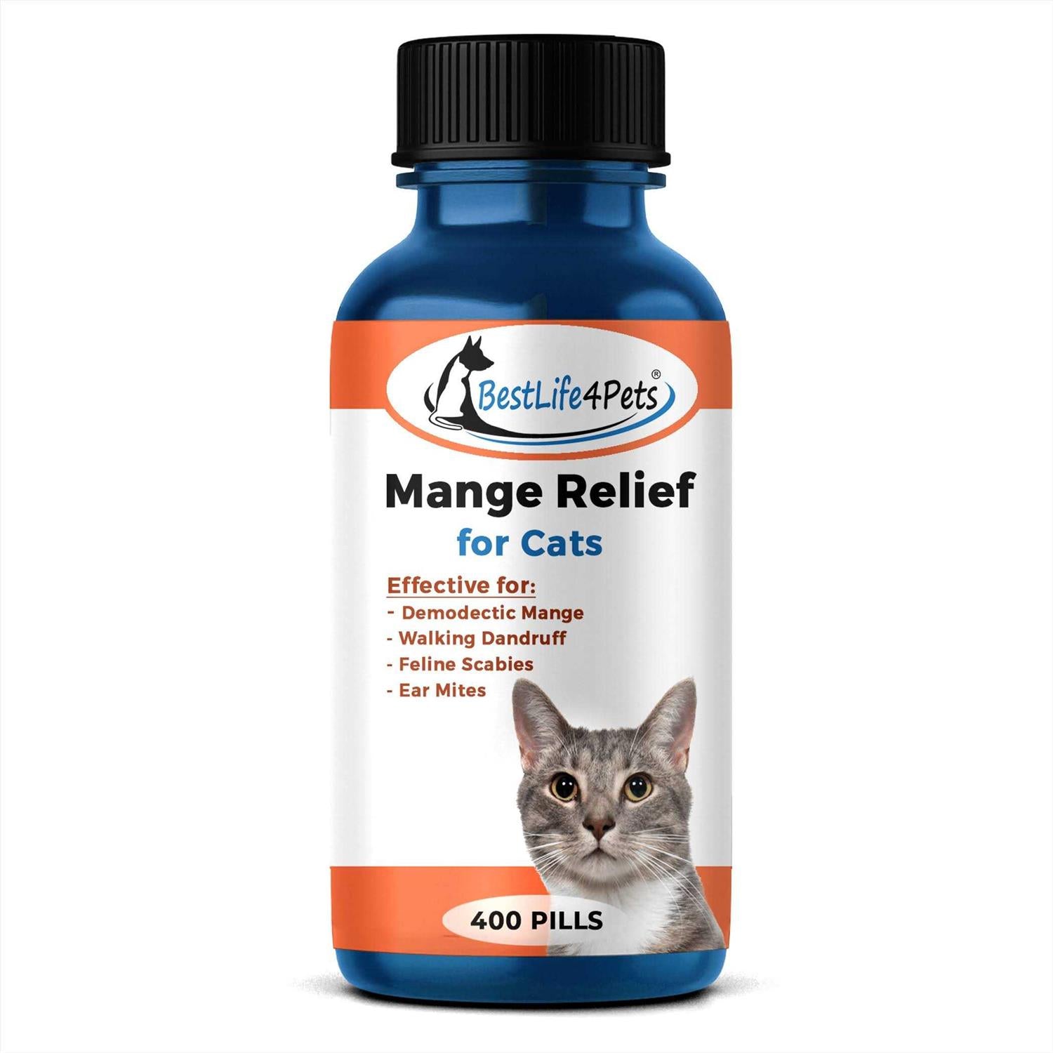 BestLife4Pets Demodectic Mange and Scabies Relief for Cats Ear Mites &amp; Itch Relief Supplements for Cat Itching Relief - Pet Supplies online store