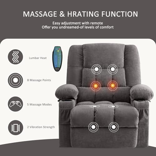 Power Lift Recliner with Heat and Massage for Elderly, USB Port a7