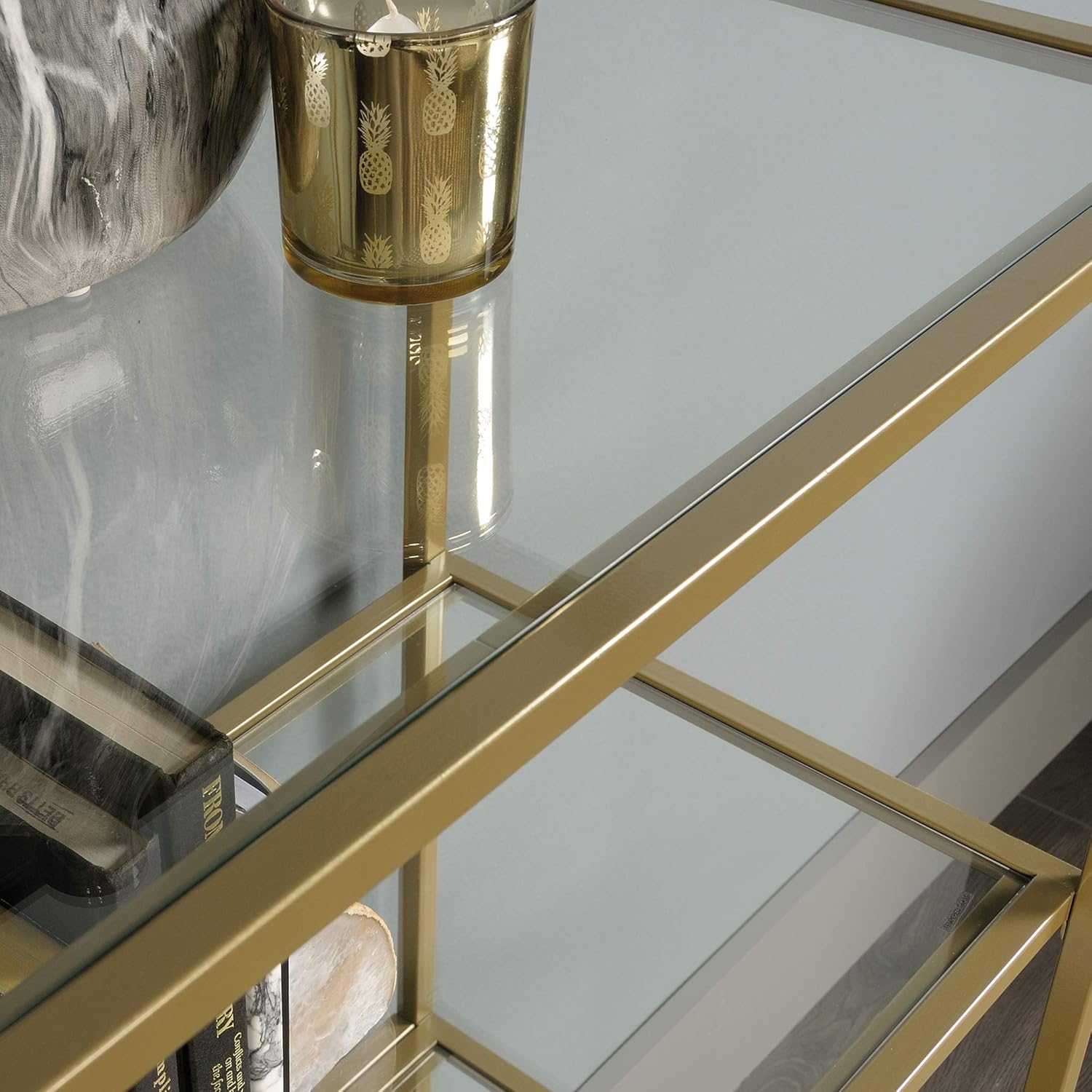 Bookcase with Satin Gold finish k7p