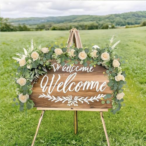 Artificial Eucalyptus Rose Garland for Wedding Table Decor k7p