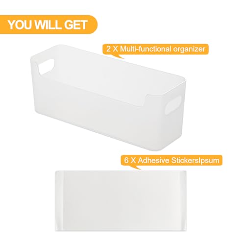 Cabinet Door Organizer Storage 2 Pack, No Drilling Plastic Container a7