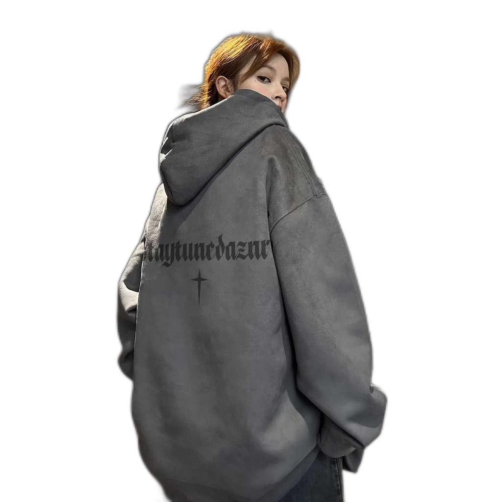 Spring Suede Hoodie Couple'S Hooded Sweatshirt Black 3Xl