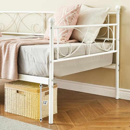 Black Metal Platform Sofa Bed Frame with Castors a7