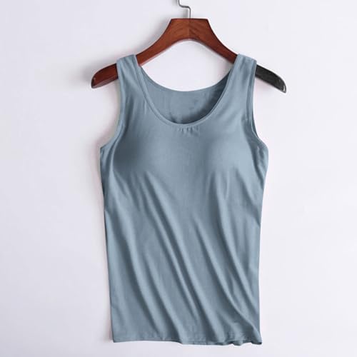 Womens Tank Tops with Built in Bras Padded Yoga Stretch Cami a7