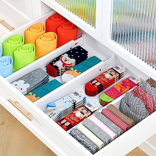 Bamboo Drawer Dividers Expandable 4-Pack for Clothes and Kitchen Utensils k7