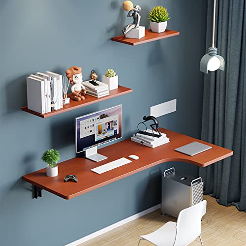 Wall Mounted L-Shape Corner Desk with Fold Down Table k7q