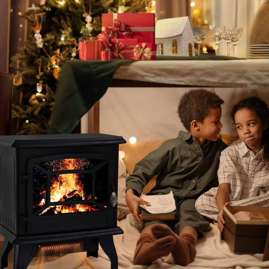 Electric Fireplace Heater 3D Flames Freestanding TV Stand 1500W Black k7