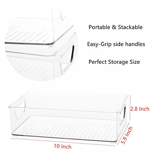 Clear Plastic Storage Bins for Pantry and Fridge, Stackable, 2 Pack a7