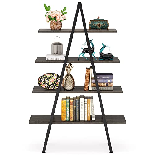 4-Tier A-Shaped Bookcase Ladder Shelf for Living Room k7m