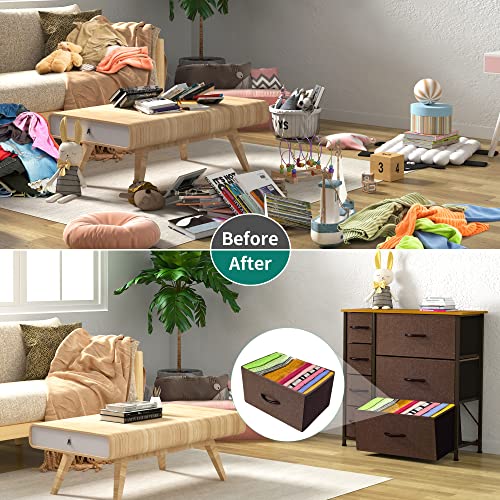 Dresser with 7 Drawers & Fabric Storage Tower for Bedroom, Hallway, Nursery k7