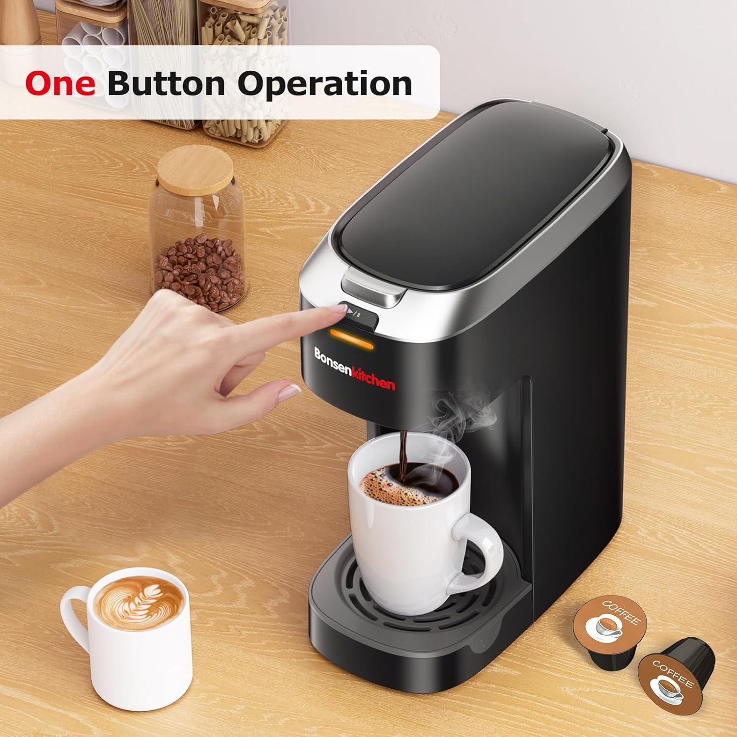 Single Serve Coffee Maker for K Cup Capsule, Fast Brewing, 6 to 12oz Brew Sizes a7