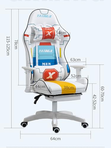Gaming Chair Recliner Adjustable Leather Swivel Office Computer White k7p