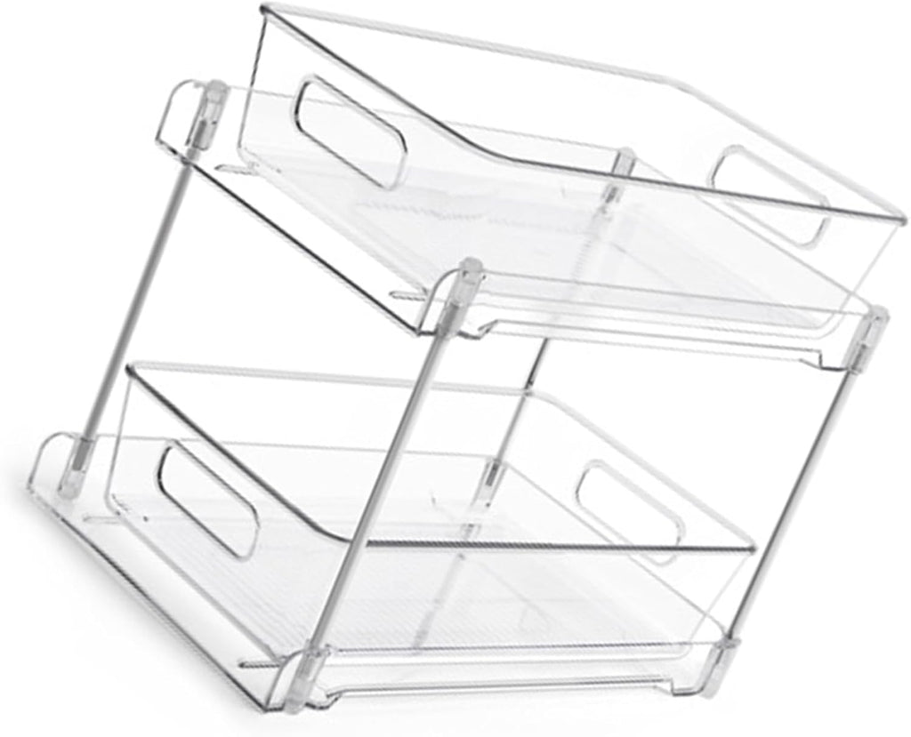 Clear Under Sink Organizer Slide-Out Storage Rack k7p
