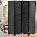 Room Dividers Folding Screen Partitions 6 Panel Privacy Screen, Partition Wall Tall Room Divider for Bedroom Study Portable Room Seperating Divider Home Furniture 17.7" Wide, Black