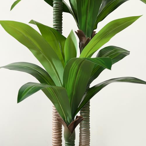 Artificial Dracaena Tree 5ft with White Planter Indoor Floor Plant k7m